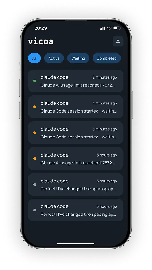 Session dashboard